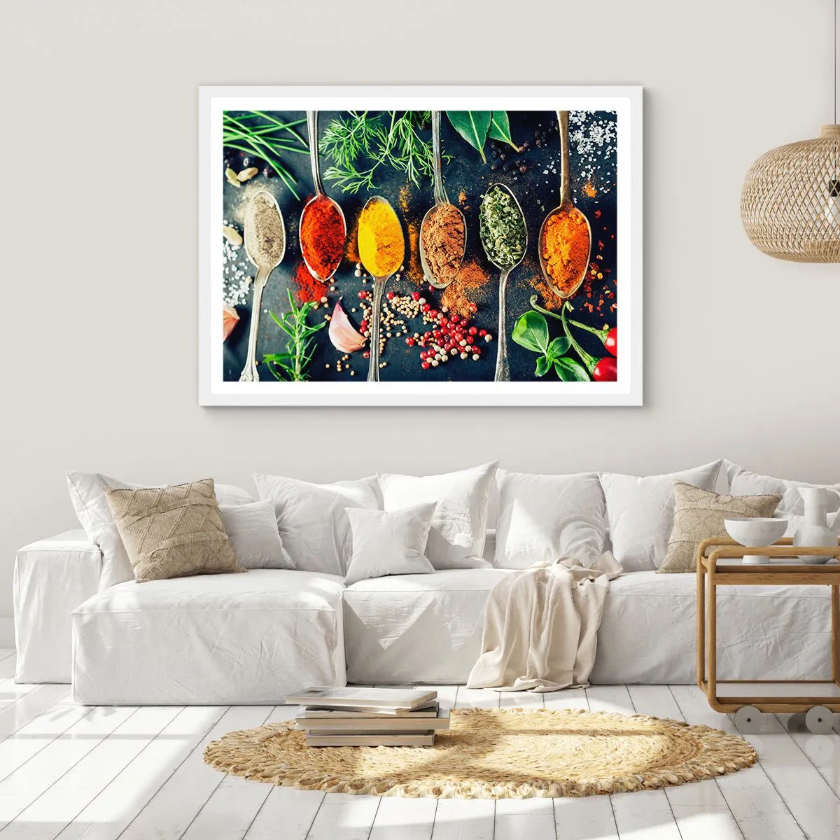 Poster in een witte lijst - Culinaire magie - 100x70 cm