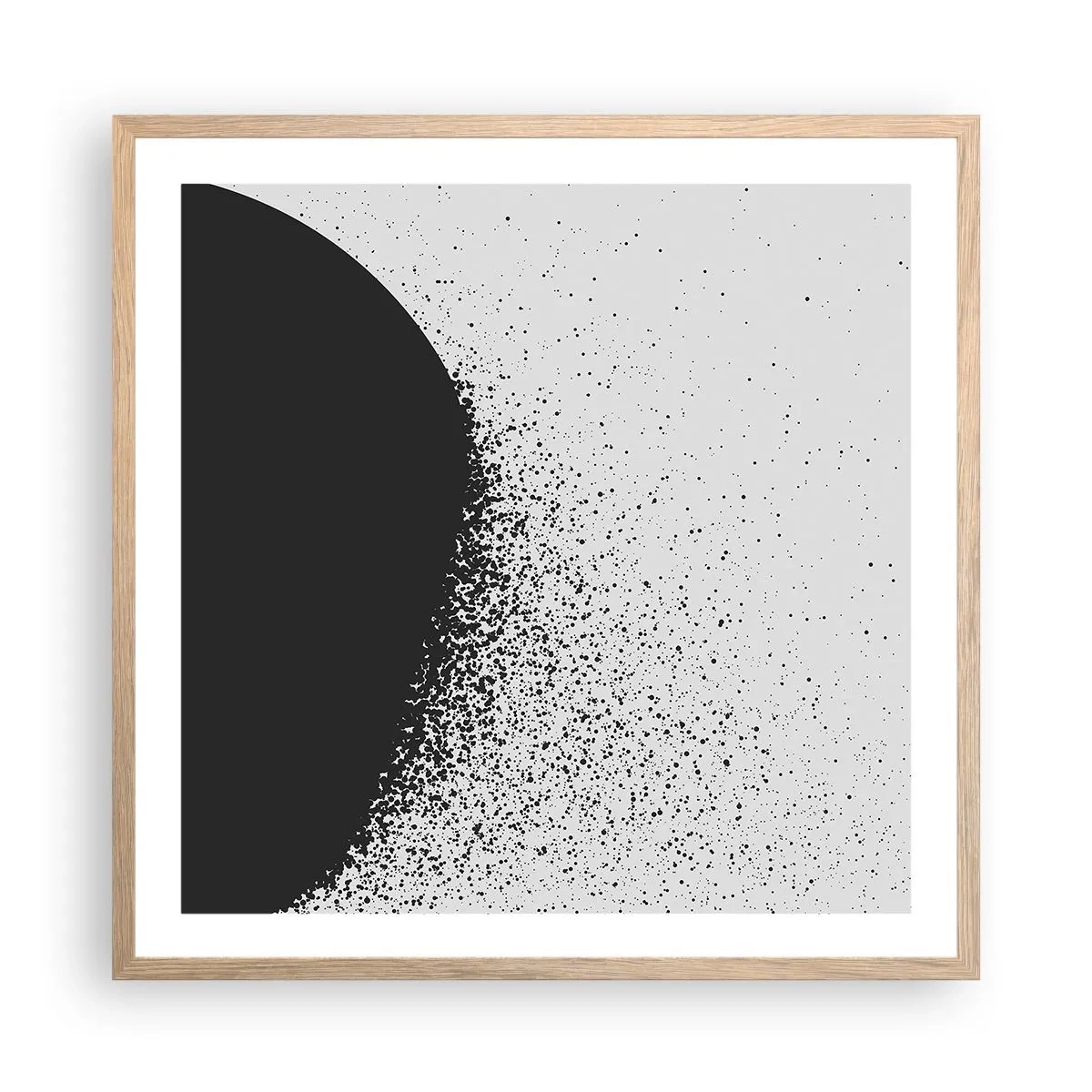 Een poster in een licht eiken lijst - Beweging van moleculen - 60x60 cm