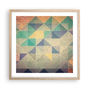 Een poster in een licht eiken lijst - Republiek van driehoeken - 50x50 cm