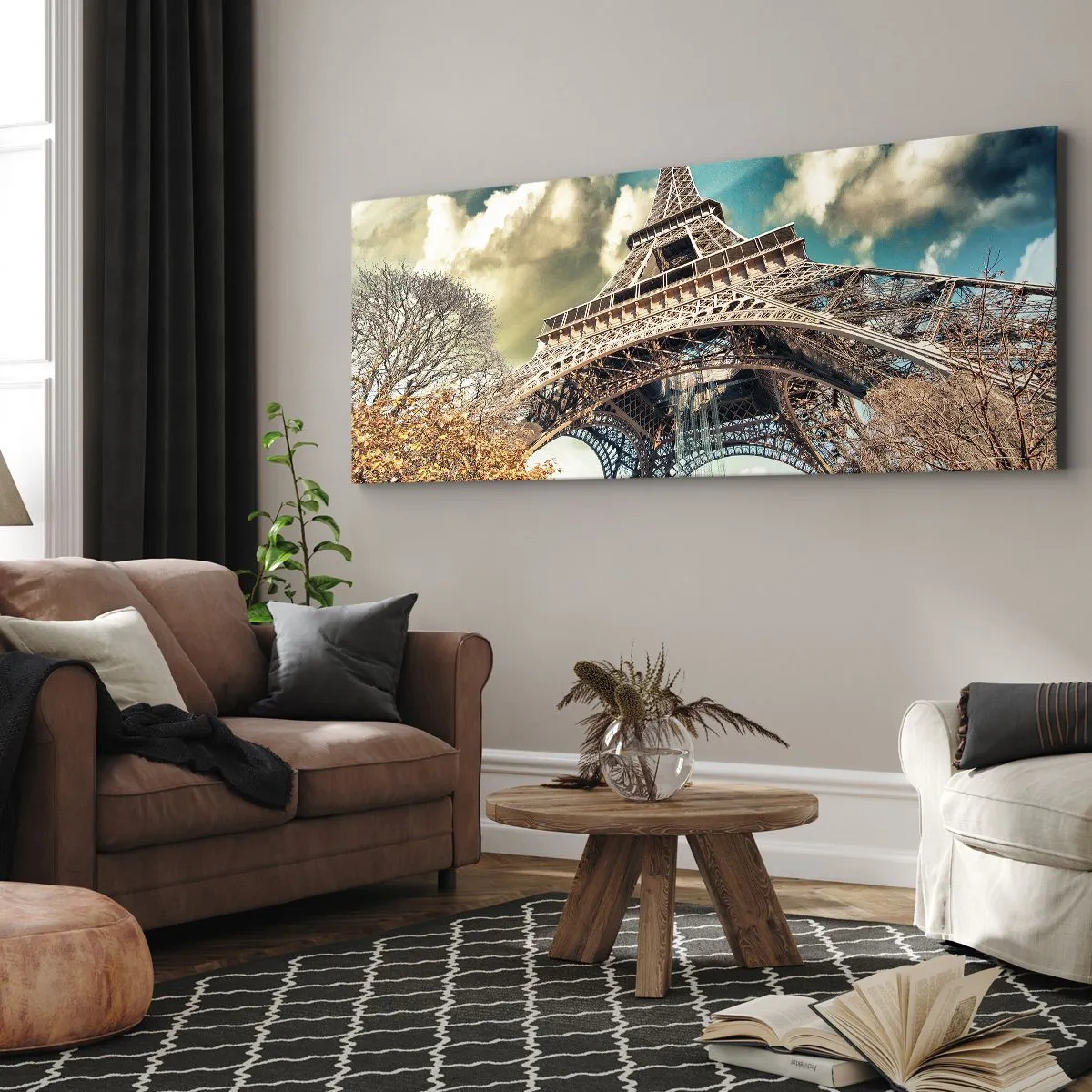 Schilderen op canvas - En in de herfst in Parijs... - 90x30 cm