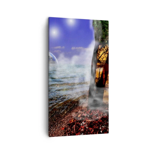 Schilderen op canvas - Surrealistisch landschap - eenheid van de natuur - 45x80 cm