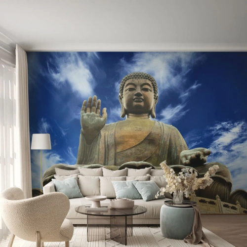 Fotobehang Premium Canvas - Leef zonder angst - Boeddha, Religie, Azië - 450x315 cm