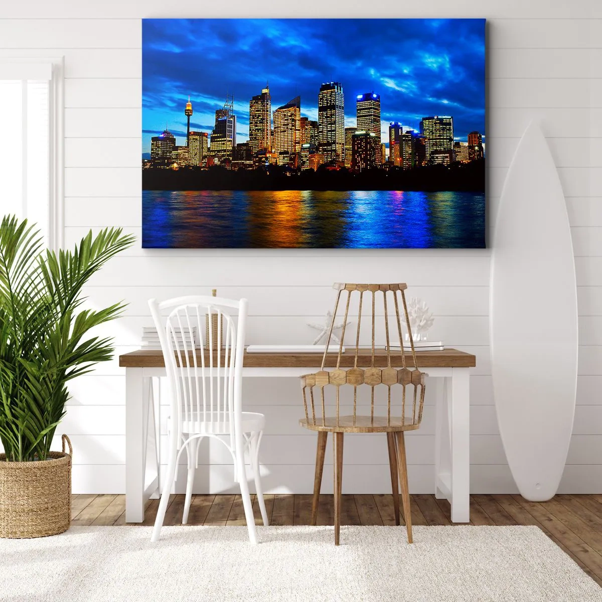Schilderen op canvas - Een nacht van licht en kleuren - 120x80 cm