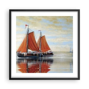 Poster in een zwarte lijst - Hé, zeil, matroos... - 50x50 cm