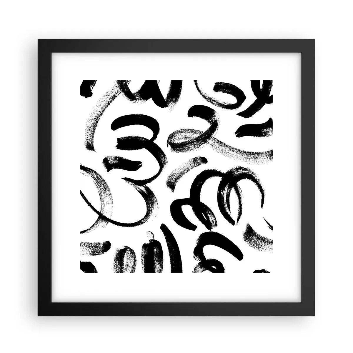 Poster in een zwarte lijst - Zwart op wit - 30x30 cm