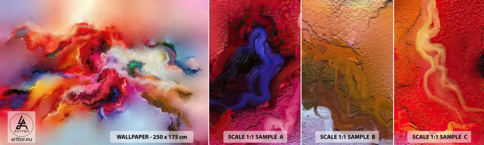 Fotobehang Staaltje Standard Eco - Hoe vang je dromen - rook - Abstractie, Deel, Acryl - 100x30 cm