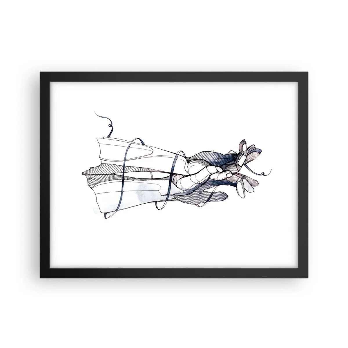 Poster in een zwarte lijst - Touch-studie - 40x30 cm