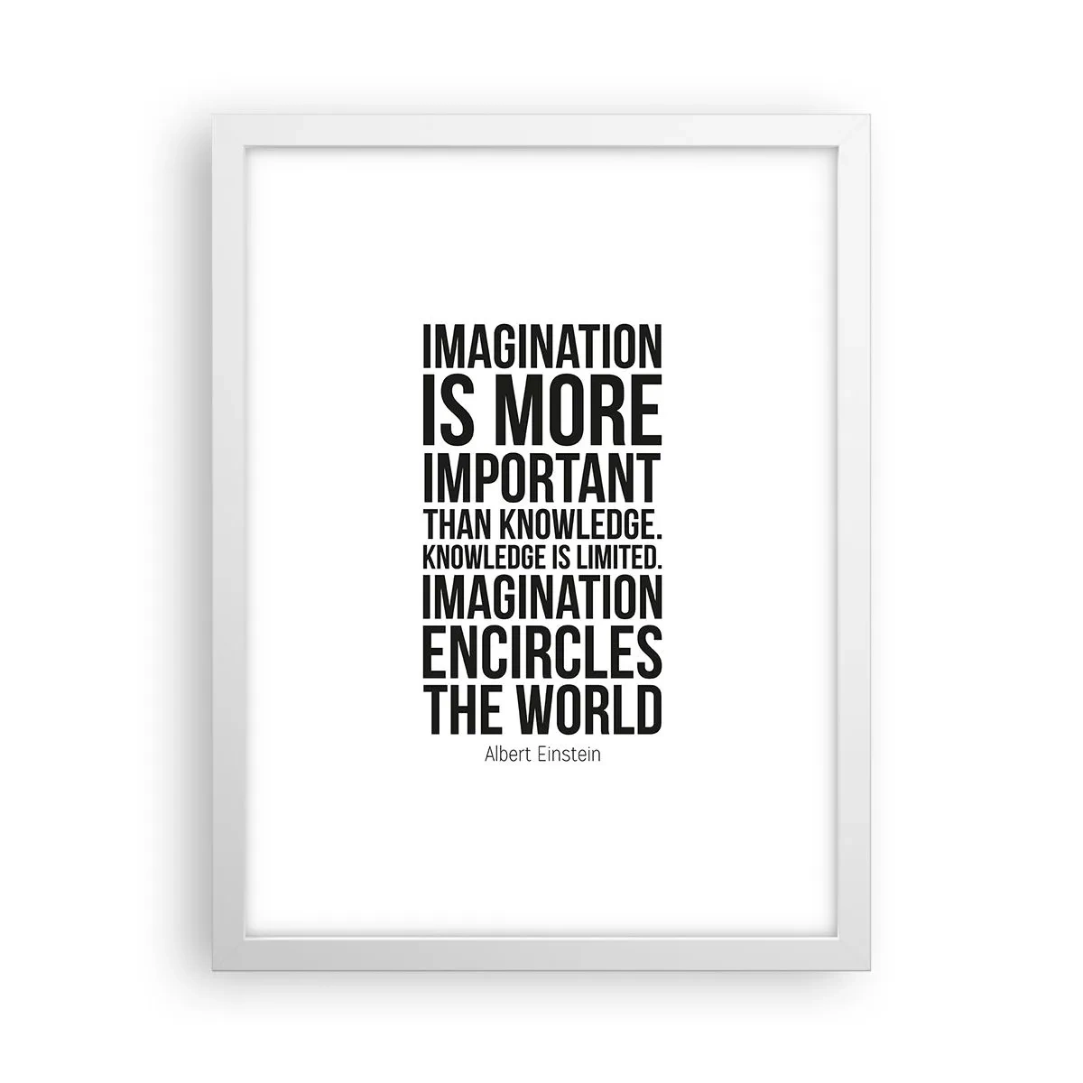 Poster in een witte lijst - Einstein over de kracht van verbeelding - 30x40 cm