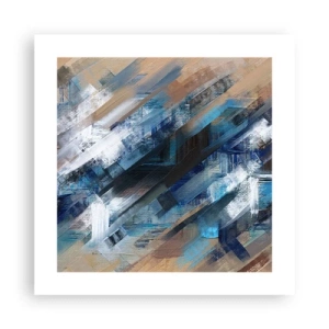 Poster - Op een blauwe diagonaal - 40x40 cm