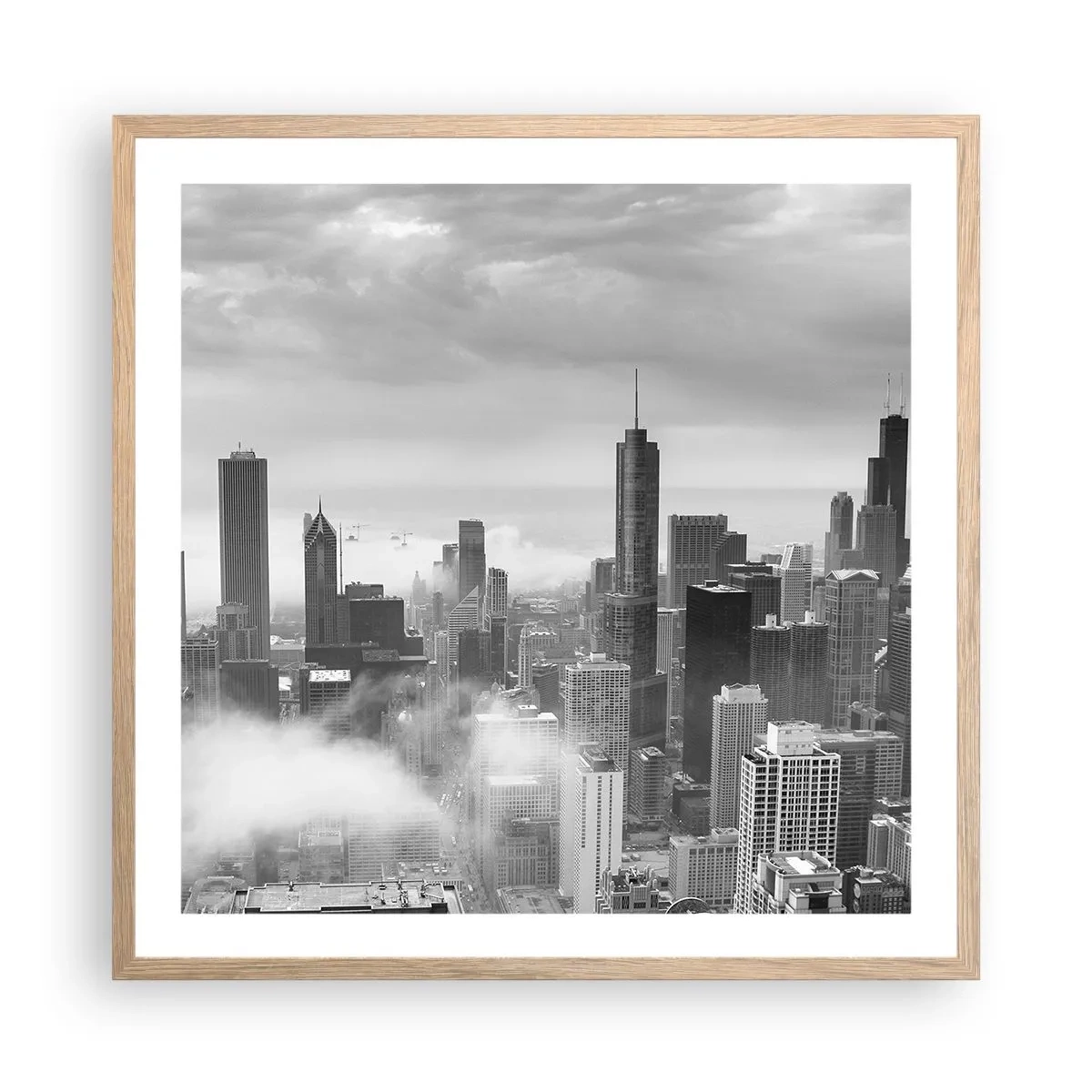 Een poster in een licht eiken lijst - Amerikaans landschap - 60x60 cm
