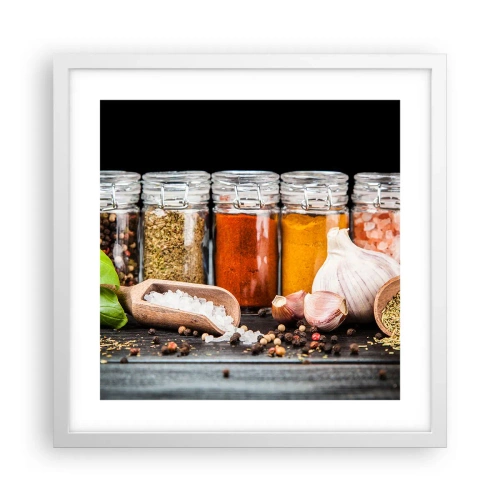 Poster in een witte lijst - Zodat het leven smaak heeft - 40x40 cm
