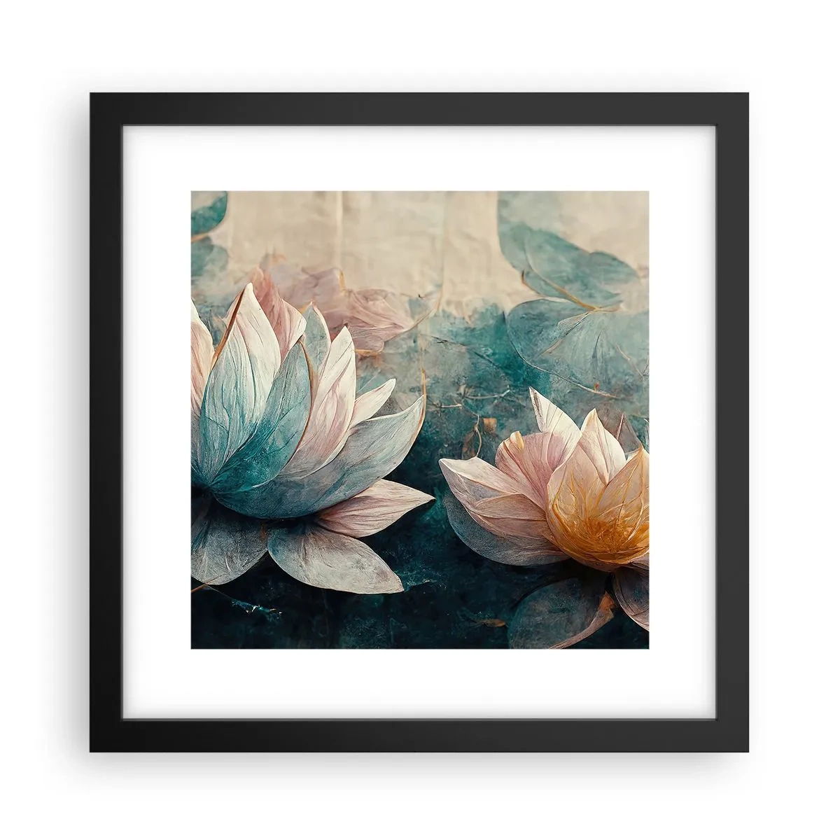 Poster in een zwarte lijst - Sterren van het meer - 30x30 cm