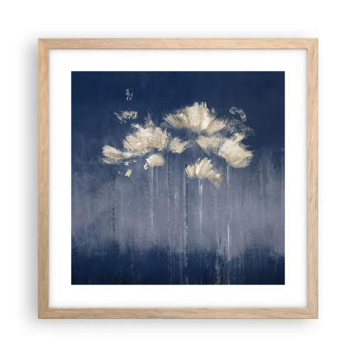 Een poster in een licht eiken lijst - Als bloemblaadjes in de wind - 40x40 cm