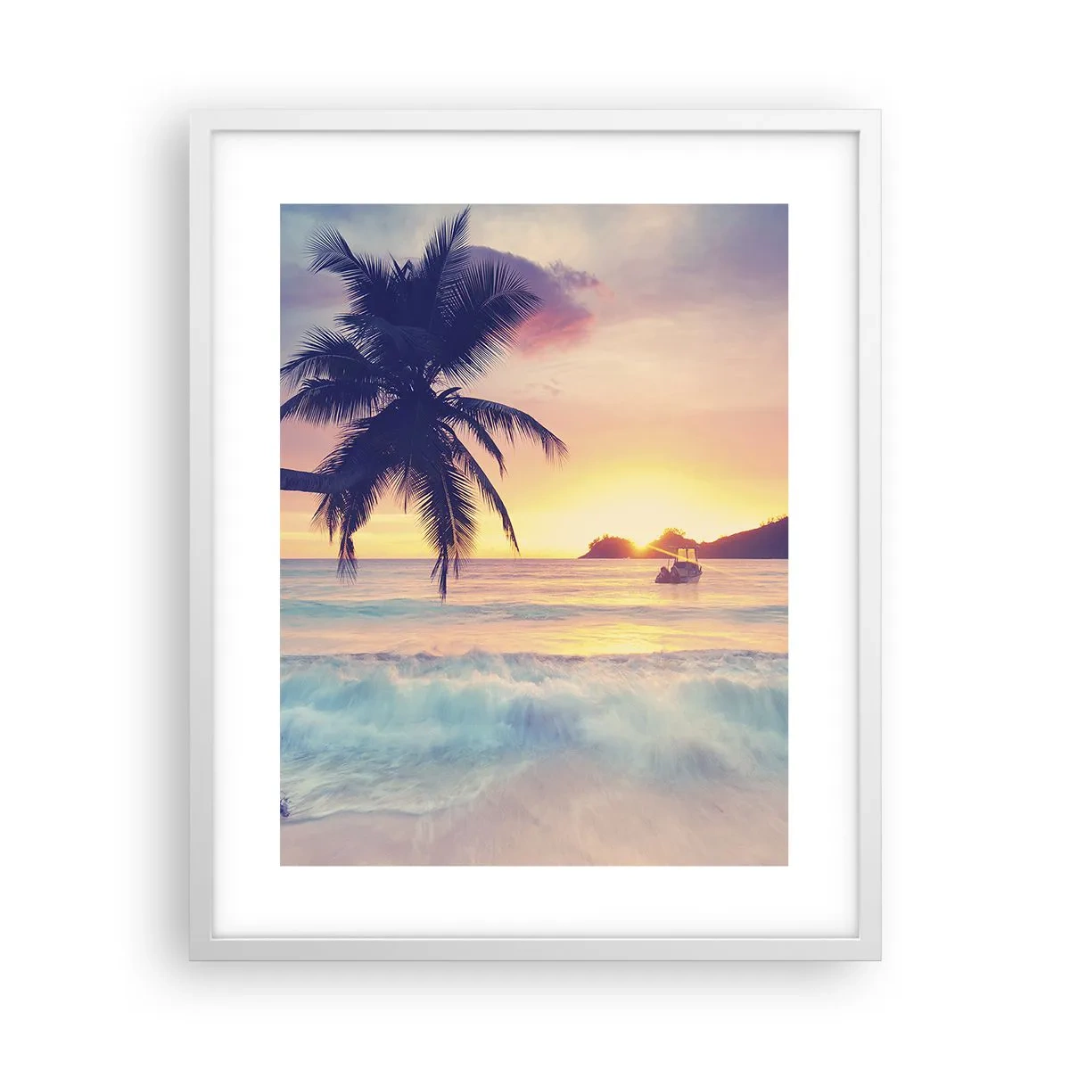 Poster in een witte lijst - Een avond aan de baai - 40x50 cm