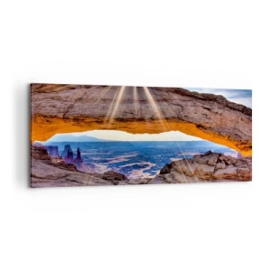 Schilderen op canvas - Door de rotspoort - 100x40 cm
