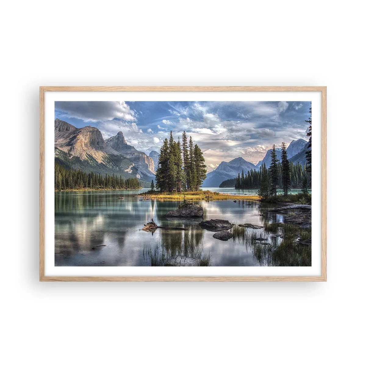 Een poster in een licht eiken lijst - Aan het grote en schone water ... - 91x61 cm