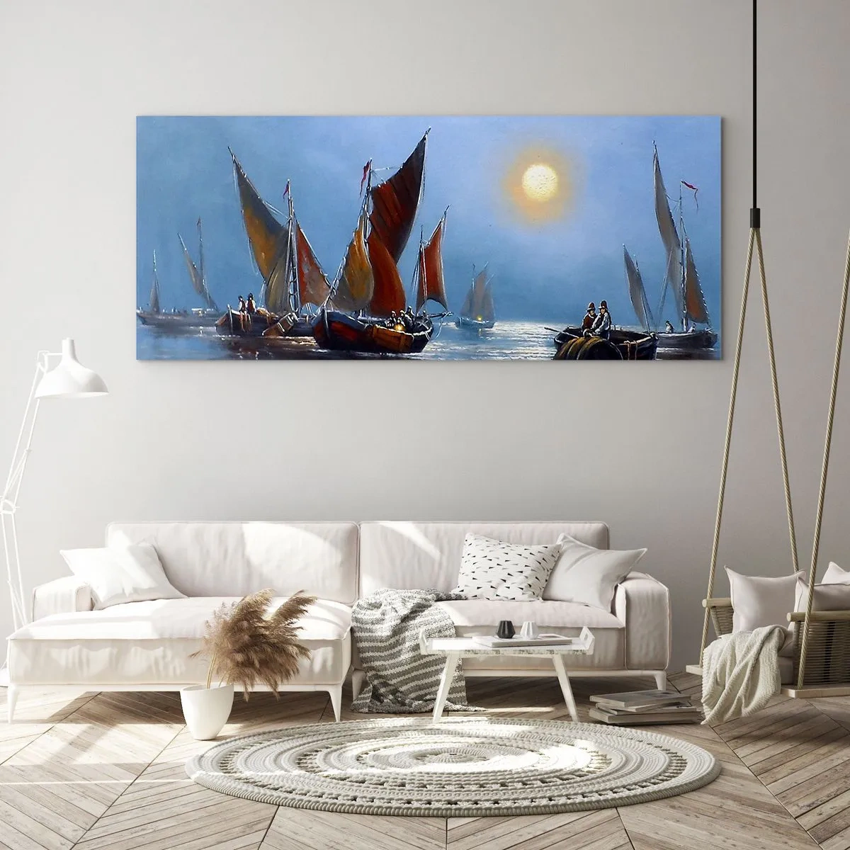 Schilderen op glas - Nachtvangst - 100x40 cm