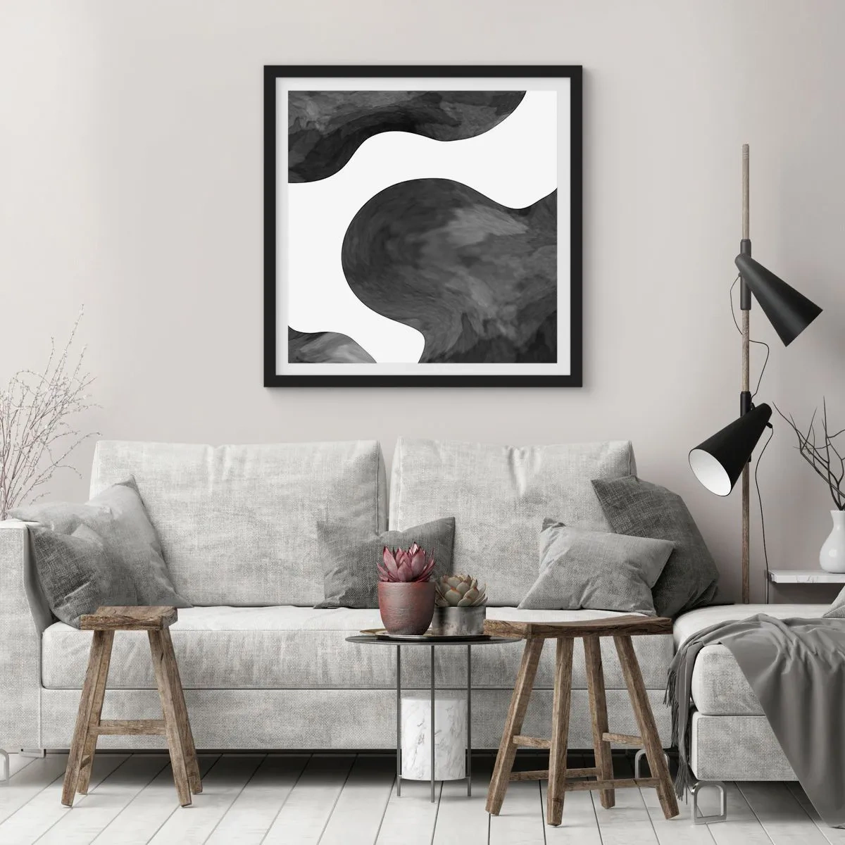 Poster in een zwarte lijst - Melkweg - 50x50 cm