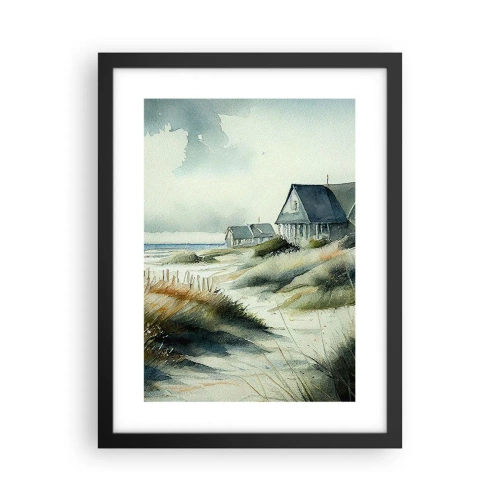 Poster in een zwarte lijst - Weg van de drukte - 30x40 cm