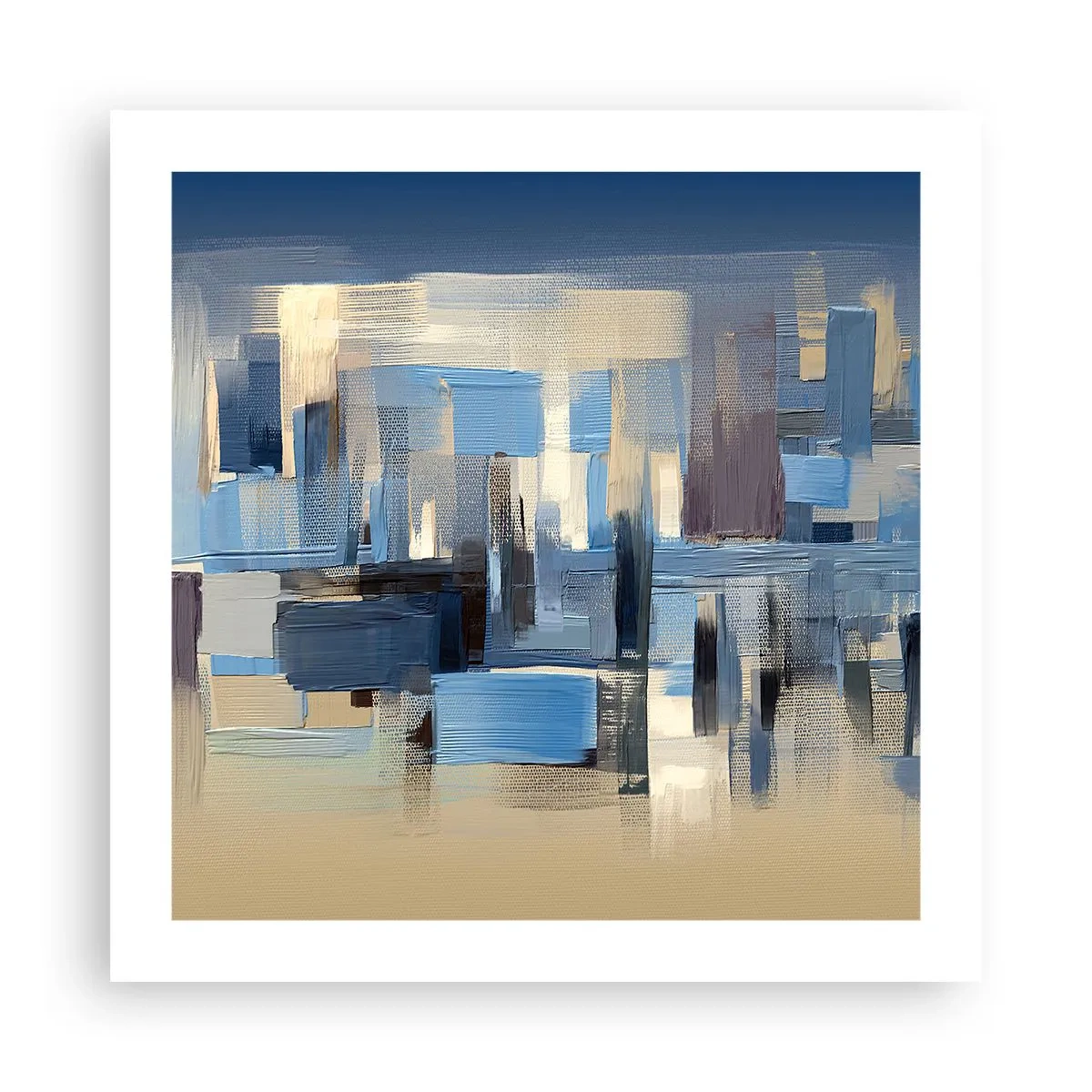 Poster - Blauwe constructie - 50x50 cm