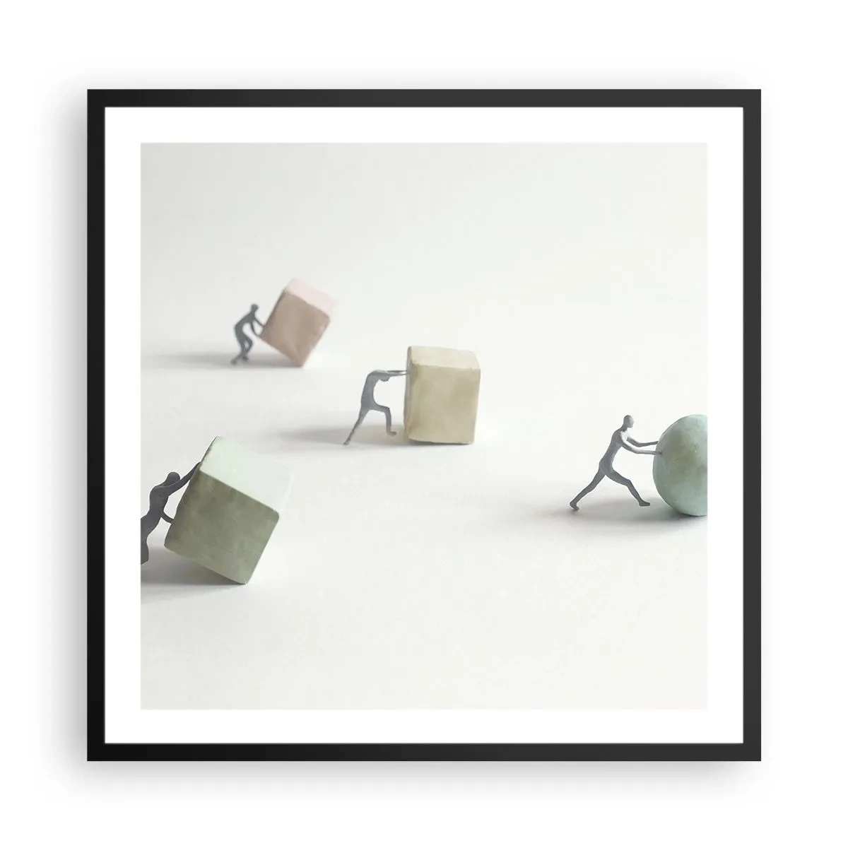 Poster in een zwarte lijst - Puur leven - 60x60 cm