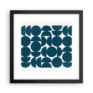 Poster in een zwarte lijst - Cirkels en halfcirkels - 30x30 cm
