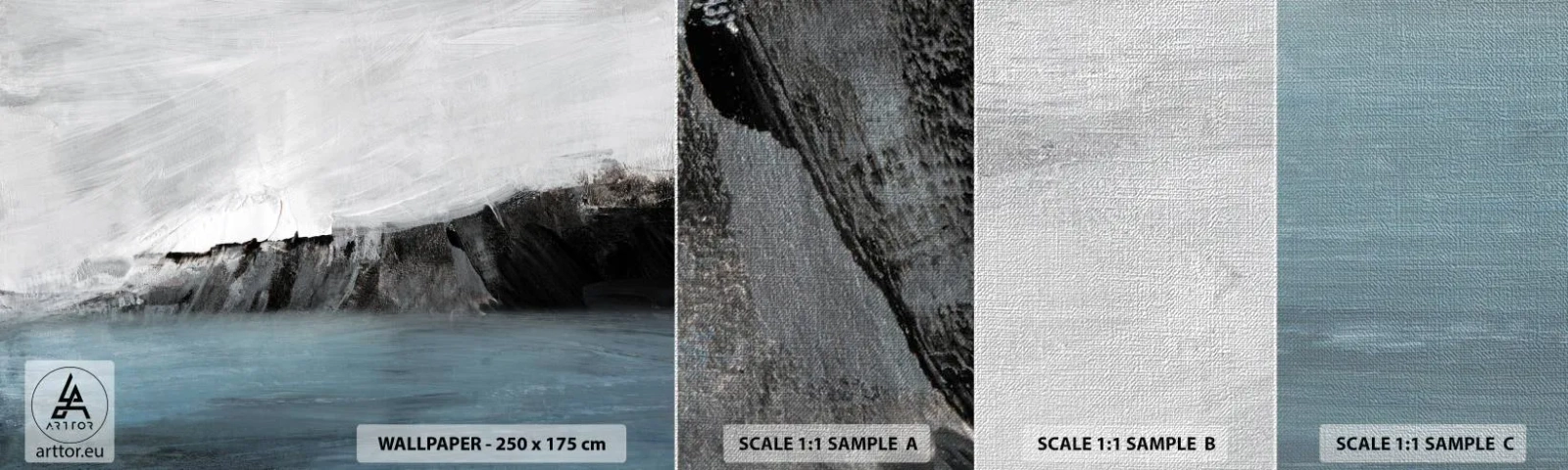 Fotobehang Monster Premium Canvas - Water – aarde: botsing der elementen - Kust, Landschap, Zee - 100x30 cm