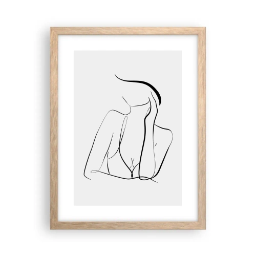 Een poster in een licht eiken lijst - Op de golf van dromen - 30x40 cm