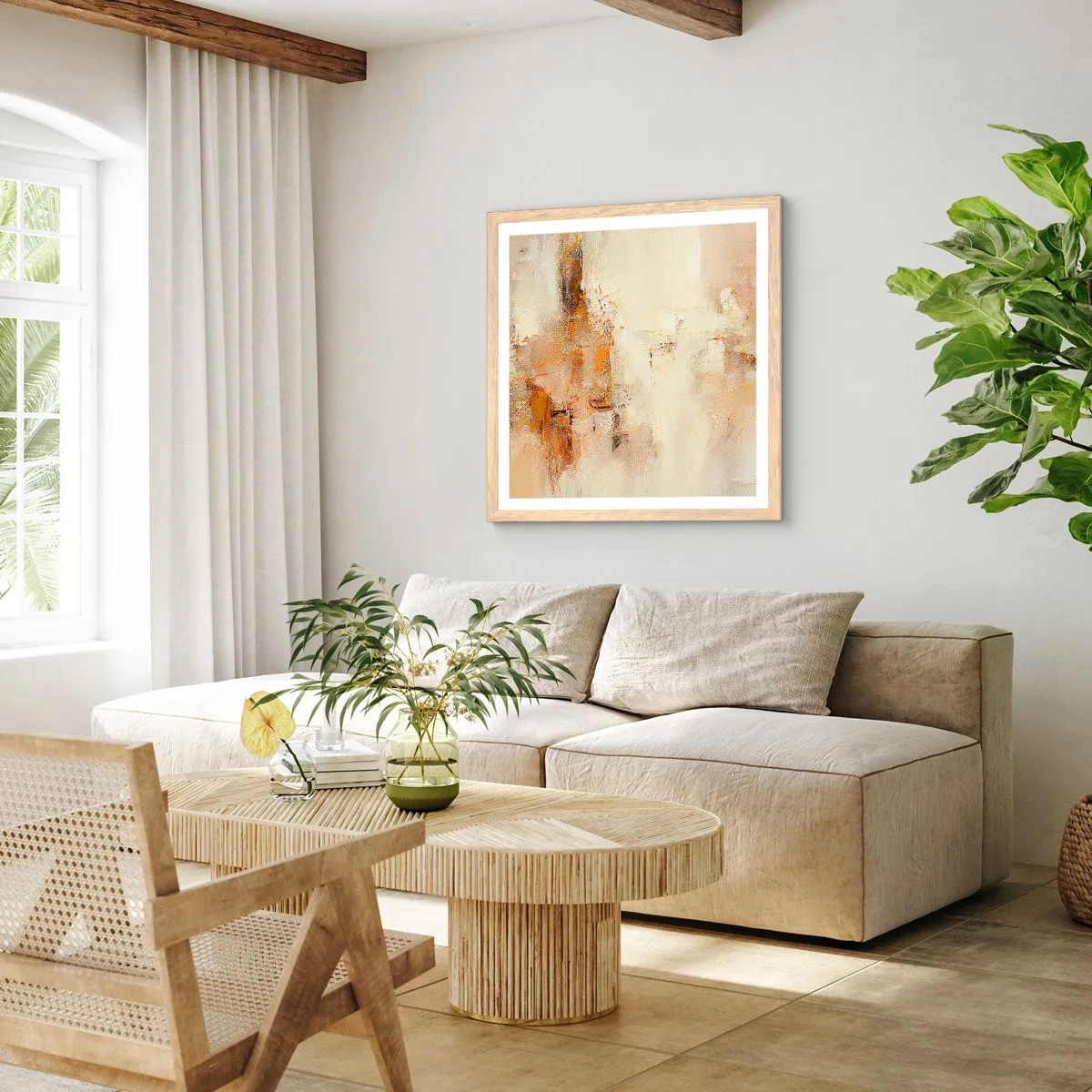 Een poster in een licht eiken lijst - Ziel van Amber - 40x40 cm