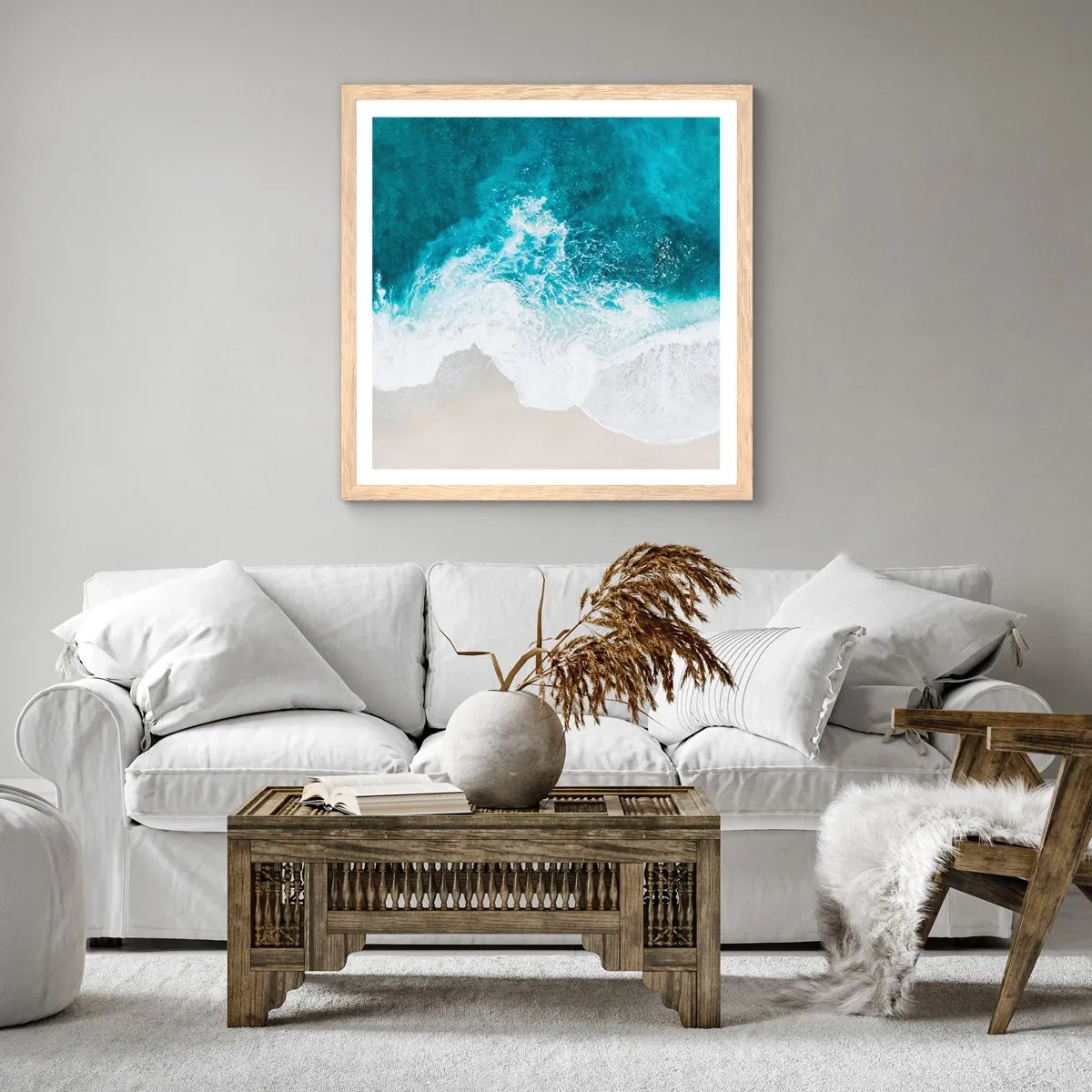 Een poster in een licht eiken lijst - Natuurlijke streling - 40x40 cm