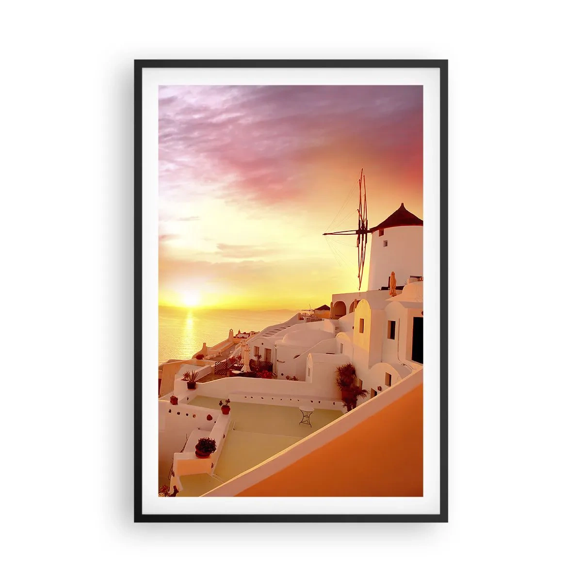 Poster in een zwarte lijst - Spreiden in wit en goud - 61x91 cm