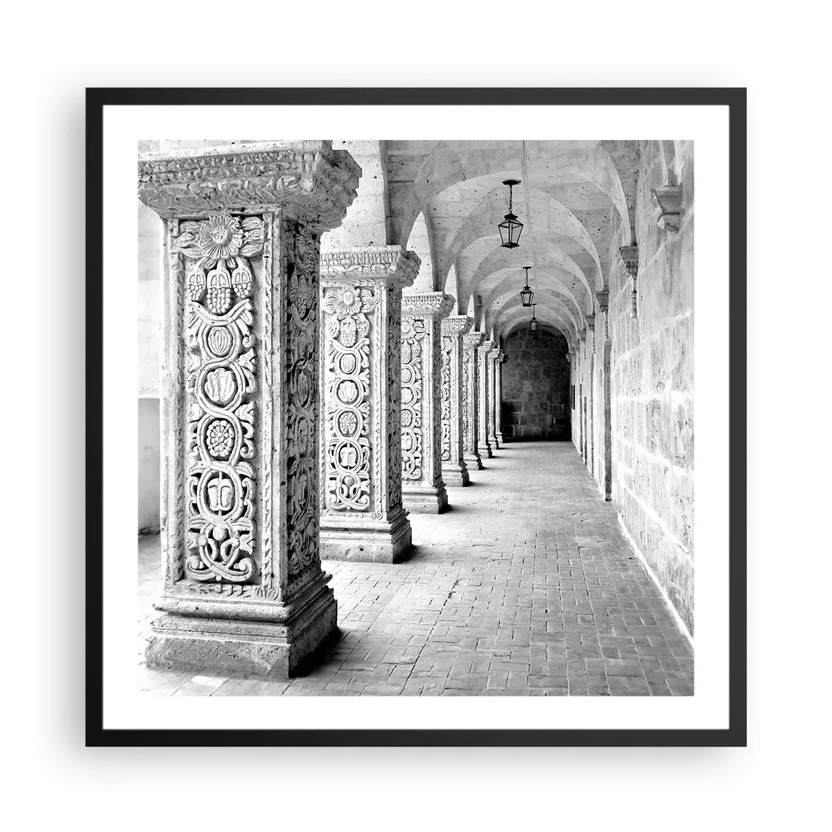 Poster in een zwarte lijst - En waar naar toe….? - 60x60 cm