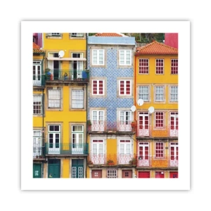 Poster - De kleuren van de oude stad - 50x50 cm