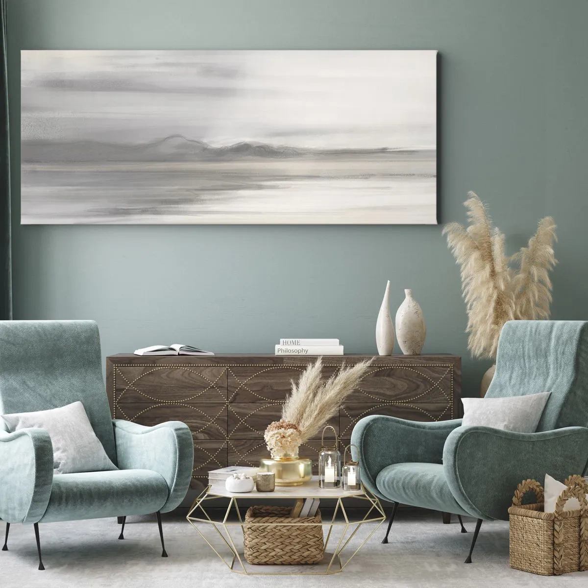 Schilderen op canvas - Afstand in reflectie - 90x30 cm