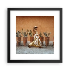 Poster in een zwarte lijst - Hippie-stijl - 30x30 cm