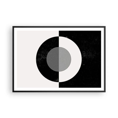 Poster in een zwarte lijst - Harmonie in zwart-wit - 100x70 cm