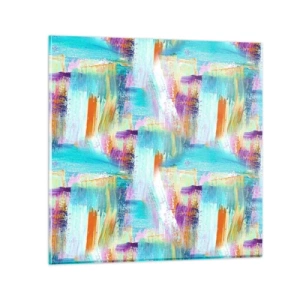 Schilderen op glas - Vrolijk vlekkerig en besmeurd - 50x50 cm