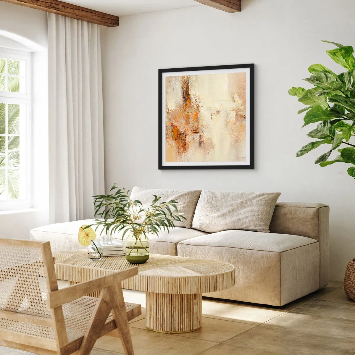 Poster in een zwarte lijst - Ziel van Amber - 40x40 cm