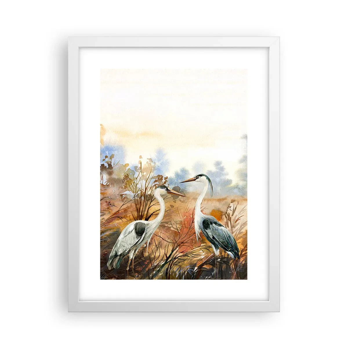 Poster in een witte lijst - Waarheen in de herfst? - 30x40 cm