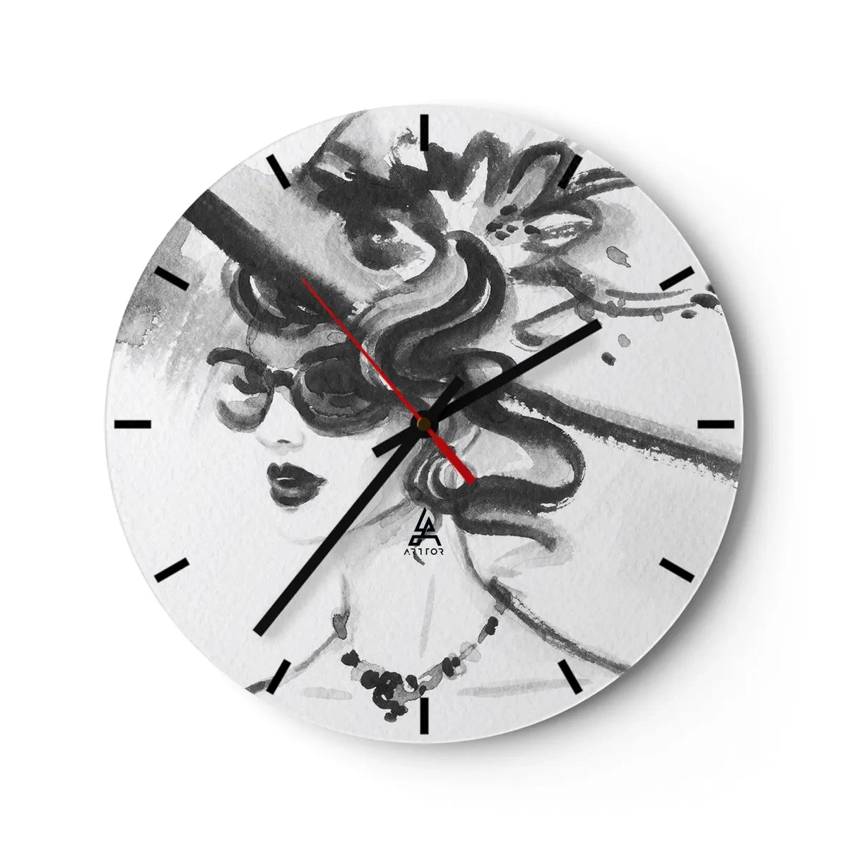 Wandklok - Klok - Een dame met karakter - 40x40 cm