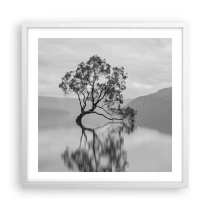 Poster in een witte lijst - Er is zo'n land - 50x50 cm