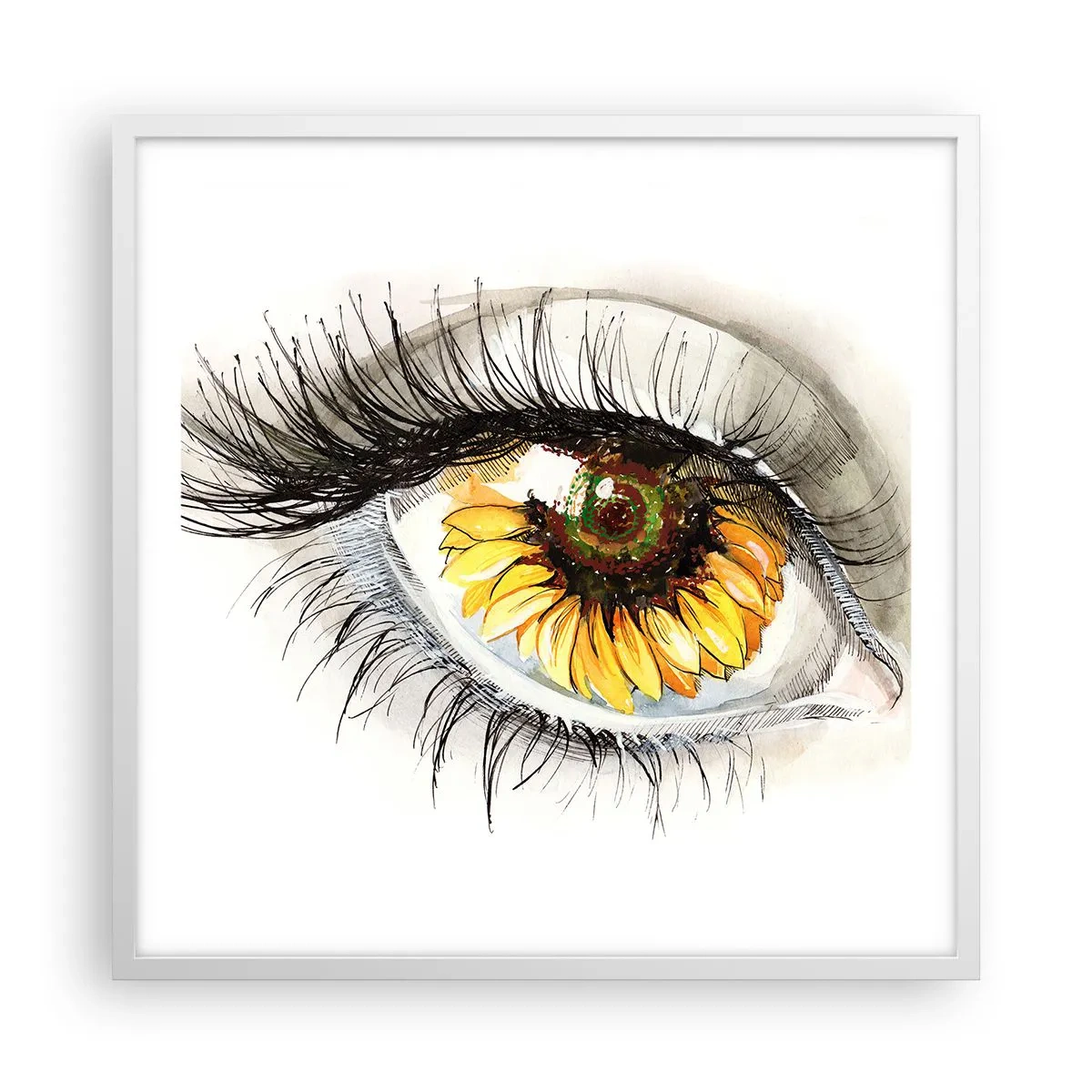 Poster in een witte lijst - Een look zo warm als de zomer - 60x60 cm