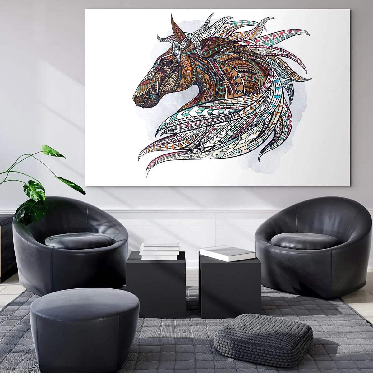 Schilderen op glas - Keltisch strijdersros - 100x70 cm