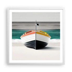 Poster in een witte lijst - Op zijn plaats - 60x60 cm