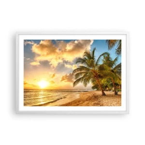 Poster in een witte lijst - Eeuwige zomer, altijd vakantie - 70x50 cm