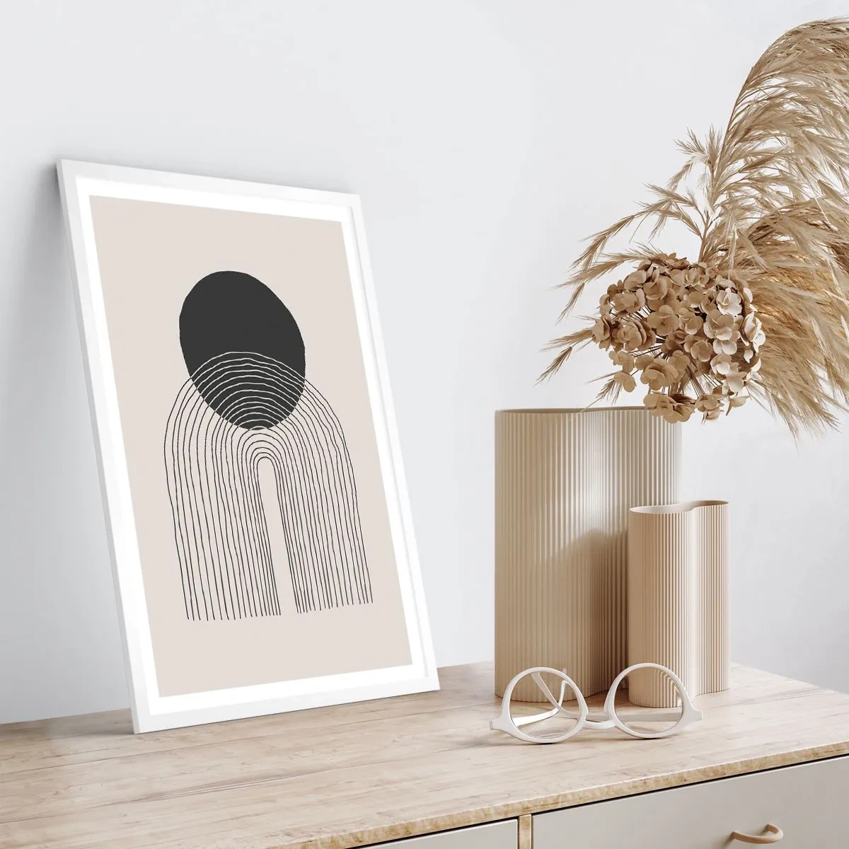 Poster in een witte lijst - Bibberen en vertrouwen - 61x91 cm