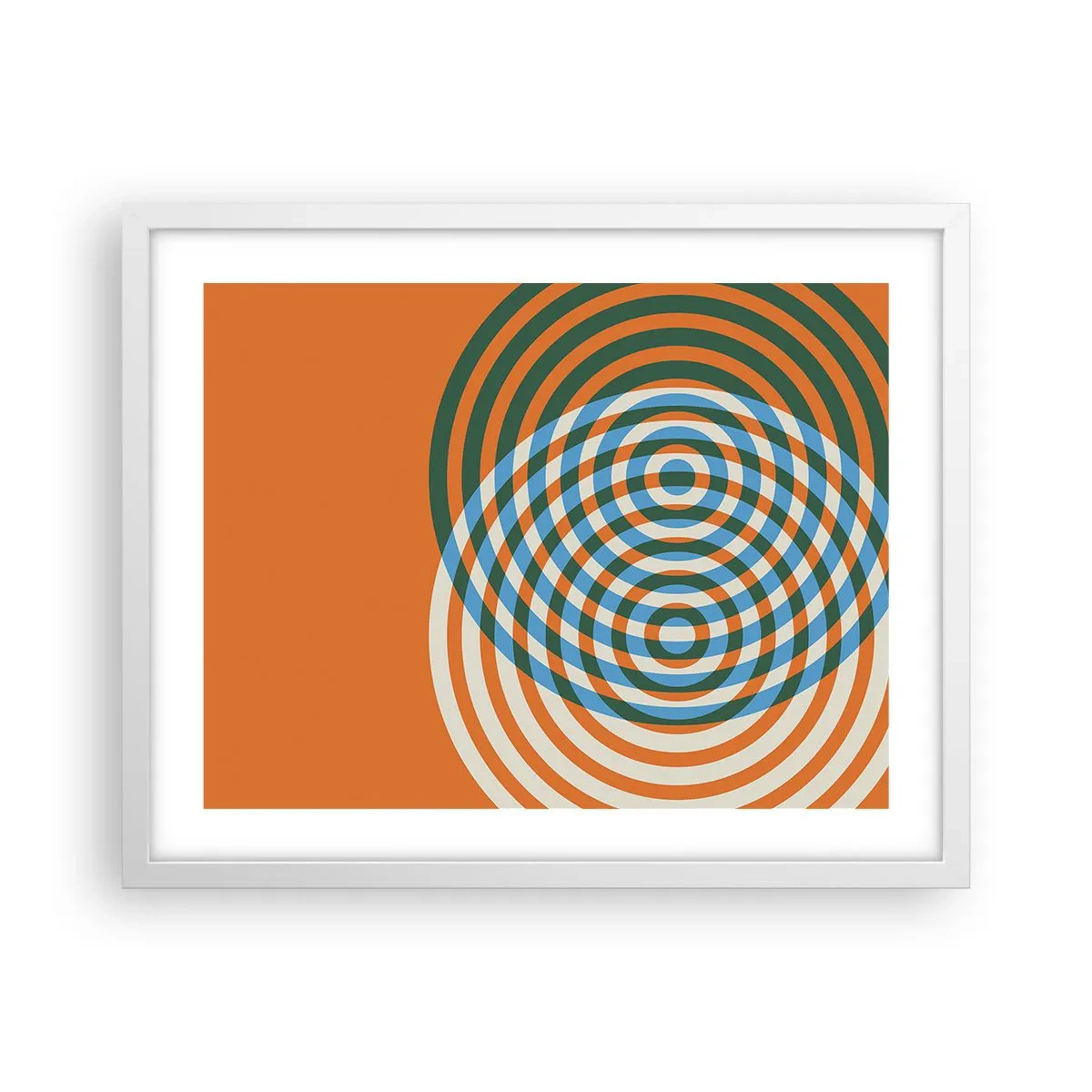 Poster in een witte lijst - Abstracte circulaire variatie - 50x40 cm