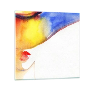 Schilderen op glas - Portret van een dame - 30x30 cm