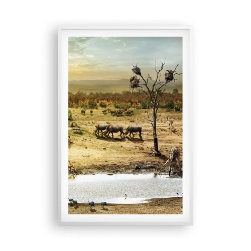 Poster in een witte lijst - "Er stroomde een rivier uit Eden …" - 61x91 cm