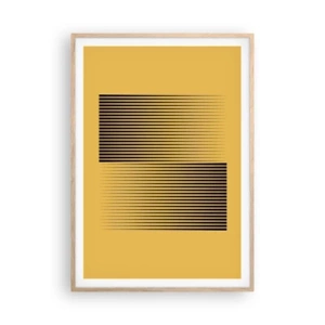 Een poster in een licht eiken lijst - Vierkant van tegenpolen - 70x100 cm